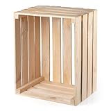 PINEEA Holzkiste Groß - Obstkiste Holz - Deko Weinkiste - 1 Stück Natur Vintage Holzbox 50x40x30