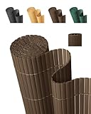 paramondo PVC Sichtschutzmatte Sichtschutzzaun 180 x 300 cm, Dreifache Verstärkung für Garten Terrasse, Privatsphäre Balkon Sichtschutz Zaun Windschutz Wetterfest mit Strukturierte Oberfläche, Braun