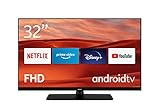 Nokia 32 Zoll (80 cm) Full HD LED Fernseher Smart Android TV (WLAN, HDR, Triple Tuner DVB-C/S2/T2, Google Play Store inkl. Sprachassistent, Netflix, YouTube, Prime Video, Disney+) - FN32GV310-2023