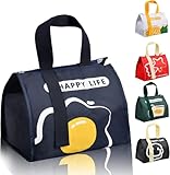 Dokeno Mittagessen Tasche, Thermotasche, Kühltasche, Lunchtasche Isoliert, Lunchtasche für Damen und Herren, Tragbar Lunchbox Tasche, Wasserdichte Picknicktasche, mit Folienfutter für Arbeit,Schule