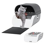 AstroPet selbstreinigende Katzentoilette mit Einklemmschutz und Geruchs-Neutralisierung, Tastensteuerung, viel Platz, kompatibel auch für schwere Katzen（Button Version）