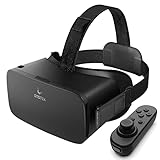 DESTEK V5 VR-Headset für Telefon, 110°FOV HD Anti-Blaue Linsen, Augenschutz für Kinder, Geschenk, Virtual-Reality-Headset mit Bluetooth-Controller, VR-Brille für iPhone, Samsung, Android (4,7-6,8 Zoll