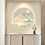 3D-Wandskulpturen, Gemälde, hängende Wandkunst, LED-Lichtmalerei, Wandbehang, Kunstdekorationen, Lampe, traditionelle Wohnkultur, Dekorwand für Schlafzimmer, Wohnzimmer, Steckernetzteil (C,52 x 50 cm