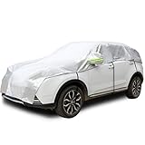 Konnfeir Halbgarage für Auto Windschutzscheibe Abdeckplane Winter Sommer Autoabdeckung wasserdicht Auto halbgarage Staubdicht Schneefest Aluminium mit dünner Baumwolle(SUV1)