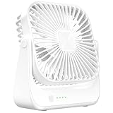 Tischventilator Mini USB Ventilator Tragbarer Klein Wiederaufladbarer 4 Geschwindigkeiten 360° drehbarer Akku Aufladbar Leise ventilatoren Für Reisen Büro Zuhause Draußen Geschenke für Frauen Männer