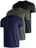 UEEKO UV Schutz Tshirt Herren 3 Pack UPF Sonnenschutz Functional Schwimmen T-Shirts Rash Guard Training Quick-Drying Outdoor Surf Wandern Running Fishing Atmungsaktives 4XL