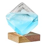 Wettervorhersage aus Sturmglas | Dekoratives Barometer in Würfelform | Dekorativer Wettervorhersager aus Glas mit Sockel | zur Dekoration auf dem Schreibtisch, Schlafzimmer und Garten