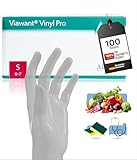 Viawant® Vinyl Pro Einweghandschuhe Vinyl Handschuhe S [100 Stück] Sehr tastsensibel – Stabil, Puderfrei & Latexfrei – Reißfeste Gummihandschuhe