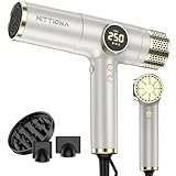 HITTIONA Reise Ionen Föhn mit Diffusor-Negativ Ionen Haartrockner, Schnelles Trocknen, Für Alle Haartypen, Keine Hitzeschäden, Leichtes, Geräuscharm,Dual Spannung Fön(100–240 V)für Hause,Reisen,Salon