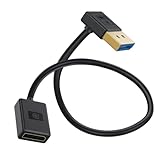 HUHANGGod Rechteckiges Displayport 1.4 Verlängerungskabel, 90 Grad DP Stecker auf Buchsenkabel (8K/60Hz, 4k/144Hz), kurzer Displayport 32.4Gbps für Gaming Monitor, TV, PC, Laptop (Up)