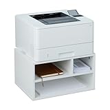 Relaxdays Druckerständer Schreibtisch, 3 Fächer, Regal...