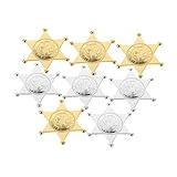 Beaupretty 8 Stück Teiliges Kunststoff Badge Pin in Gold und Silber Leicht und Robust für Kindergeburtstage Kostüm und Cosplay Partys Wiederverwendbar und Komfortabel zu Tragen