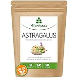 Astragalus Kapseln - Extrakt aus 1600mg Wurzelpulver mit 112mg Polysacchariden - Tragant Pulver - Monatspackung - Immunsystem Anti-Aging Herz Kreislauf - Vegan und glutenfrei - MoriVeda 1 x 90