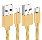 World biz Micro-USB-Kabel, 2 Stück, 2 m, Android-Ladekabel, 3,1 A, Mikro-Ladekabel, geflochten, kompatibel mit PS4-Controller, Samsung Galaxy J7, S7, S6, Kindle Fire, Tablet (rot)