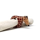 Global Crafts Serviettenringhalter aus Mahagoni, handgeschnitzt, Giraffe, 6 Stück (KWF012_G)