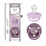 BIBS De Lux Schnuller 2er-Pack, BPA-frei, Kirschform Nippel. Silikon, Hergestellt in Dänemark, Einheitsgröße (0-36 Monate), Chamomile Lawn Mauve