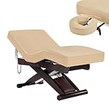 Deluxe Walnut || Elektrische Massageliege SPA aus hochwertigem Holz || verstellbar und robust, ideal für Kosmetik- und Wellnesszentren || Basis aus Walnuss