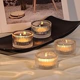 Neuytiky 12x Teelichthalter Glas Kerzenhalter - 5.5cm Teelichtgläser Kerzengläser für Hochzeit Geburtstag Weihnachten Tischdeko Home Decor Party Deko