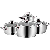 WMF Topf-Set 4-teilig Bratentopf Fleischtopf Quality One Dampföffnung Glasdeckel Cromargan Edelstahl rostfrei poliert induktionsgeeignet spülmaschinengeeignet