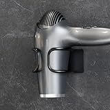 Kegii Haartrocknerhalter, Fönhalter ohne Bohren, Föhnhalter Wand ohne Bohren, Wandmontage Föhn Halterung zur Aufbewahrung von Haartrocknern in Badezimmern und Wohnzimmern, Schwarz