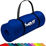 MOVIT Gymnastikmatte, hautfreundlich und phthalatfrei, in 3 Größen und 12 Farben - Auswahl: 190cm x 60cm x 1,5cm in royal-blau