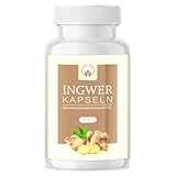 Saint Nutrition® Ingwer Kapseln – Hochdosiert mit 1000mg Ingwerextrakt pro Tagesdosis - Frei von künstlichen Zusatzstoffen – Ingwer gemahlen – Ginger für eine ausgewogene Ernährung - 120 Kapseln