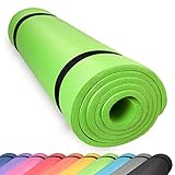 diMio Komfort-Gymnastikmatte Yogamatte in 185x60x1cm, 185x60x1.5cm, 185x90x1.5cm, 200x100x2 mit Tragegurt Phtalatfrei + SGS-geprüft (Grün, 185 x 60 x 1.5 cm)