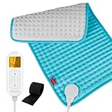 Comfytemp 9 Temperaturstufen Electriches Heizkissen mit 1-9h Abschaltautomatik,31 x 61cm Wärmekissen mit Klettband,Tragbar Wärme für Rücken Schulter Bein Arm,Waschbare Heizdecke mit 2,7 m Kabel