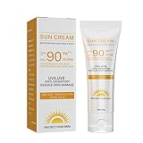 Sonnenschutz Creme, Feuchtigkeitsspendende Sonnencreme für das Gesicht SPF 90 PA+++, UVA/UVB Schutz Super Sunscreen, Sonnenschutzcreme für Gesicht und Körper - 40g