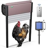 2023 New Aluminum Hühnerklappe Solar, CHAMUTY Rolltor Automatische mit Lichtsensor, Timer, Verzögerungsoption, Fernbedienung, Elektrische Hühnerklappe Automatisch Türöffner Rolladen Tür