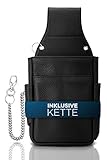 FLEXIBILITE® Kellnertasche Leder | Bedienungsgeldbeutel | Gastronomie Zubehör | Hochwertige Kellnerholster | Bedienungstasche RFID Schutz | Holster Tasche (15 x 23 cm B x H) | Gürteltasche Leder