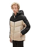 TOM TAILOR Denim Herren 1038858 Puffer-Jacke mit Kapuze, 12628-paving Stone, S