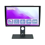 BenQ SW270C Fotografen Monitor (AQCOLOR Technologie, 27 Zoll, QHD, IPS, P3-Farbraum, USB-C-Laden, DP / HDMI, Hardware kalibriert, Höhenverstellbar), MacBook kompatibel