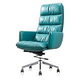 WJMLS Leder-Chefstuhl, bequemer Sitzestuhl-Designer Casual Lift Office-Drehstuhl 360-Grad-Swivel-verstellbare Sitzhöhe Manager-Stühle