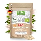 Raibu Ashwagandha Premium BIO Pulver (250g) I 100% ECHTES...