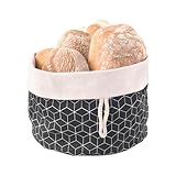 METALTEX 239250000 Faltbarer Brotkorb mit Knopf-Verschluss, Baumwolle/Aufbewahrungsbeutel für Brot