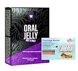 Ostrovit Oral Jelly Gel Original, Integratore alla frutta / Nahrungsergänzungsmittel für Männer, Stimuliert Verlangen, 7 Stück - Aufbewahrungstasche & Jung Tücher