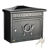 BURG-WÄCHTER Klassischer Briefkasten ohne Zeitungsfach und Namensschild, Verzinkter Stahl, Einwurf-Format DIN C4, 2 Schlüssel, Sylt 1883 E, Alteisen