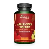 Apfelessig Kapseln | 1500 mg | Essig Komplex + Cayennepfeffer + Ingwer | Blutzucker* & Stoffwechsel | Apple Cider Vinegar | Laborgeprüft & Vegan | Vegavero®