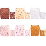 ALVABABY-Stoffwindeln Baby, Stoffwindeln Wiederverwendbar, Waschbar, 6 Windeln + 12 Stoffwindel Einlagen 6DM104-DE