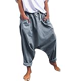 Solide Modehosen die Cotton-Blend-Taschen für diese Women 's Vintage-Hosen Outdoor Damen Hose Sommer Hose diese Frauen Damenhosen Damenhosen Wanderhose für Damen Freizeithose für den Alltag (Grey, XL)