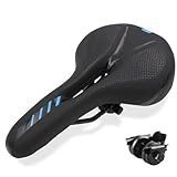 Fahrradsattel, Fahrrad Sattel, Herren Damen Bequemer Breit Weich Gel Ergonomisch Fahrrad Sattel mit Memory-Foam 2.0 Fahrradsattel Herren bequem, Fahrradsattel Damen Bequem Weich