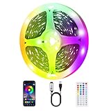 PSTAR Led TV Hintergrundbeleuchtung, 4M LED Streifen LED Fernseher Beleuchtung, mit App-Steuerung und Fernbedienung, USB betrieben,für 55 bis 65 Zoll TV und PC