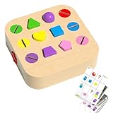 Protoence Holz Formensortierer Spielzeug,Lernspielzeug Aus Holz,Farben Sensorische Zuordnungsspiele - Für Babys, Kleinkinder, Und Mädchen, Kinder Im Vorschulalter, Zum Lernen, Für Geburtstage Und