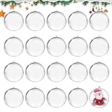 20 Stück Weihnachtskugeln Kunststoff,Christbaumkugeln zum Christmas Befüllen Kugeln Weihnachtskugel Transparente Decorations Plastik Durchsichtige Acryl Weihnachtsschmuck Set für DIY Christbaumschmuck