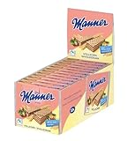 Manner Neapolitaner Vollkorn | vegane knusprige Vollkorn Waffeln mit Haselnusscreme | 12er Pack (12 x 75 g)