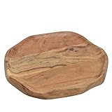 EGLO LIVING Dekoschale Forleyet, Schale zum Dekorieren, Dekoteller handmade, Tablett aus Holz in Natur, runder Holzteller, 37 x 34,5 cm
