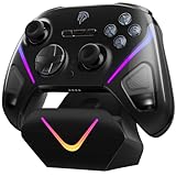 EasySMX D10 Controller PC mit Ladestation, Wireless Controller mit TMR Joystick & 2 in 1 Trigger, 1000Hz Polling Controller mit RGB für PC/Switch/Handy-Schwarz