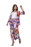 MISS NOOR Baumwoll-Set für Damen, Blumendruck, mehrfarbig, Fleurish Flora-Kollektion (Größe XL)