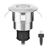 ledscom.de LED Bodeneinbauleuchte ATRIA für außen, IP65, edelstahl, rund, 40mm Ø, warmweiß